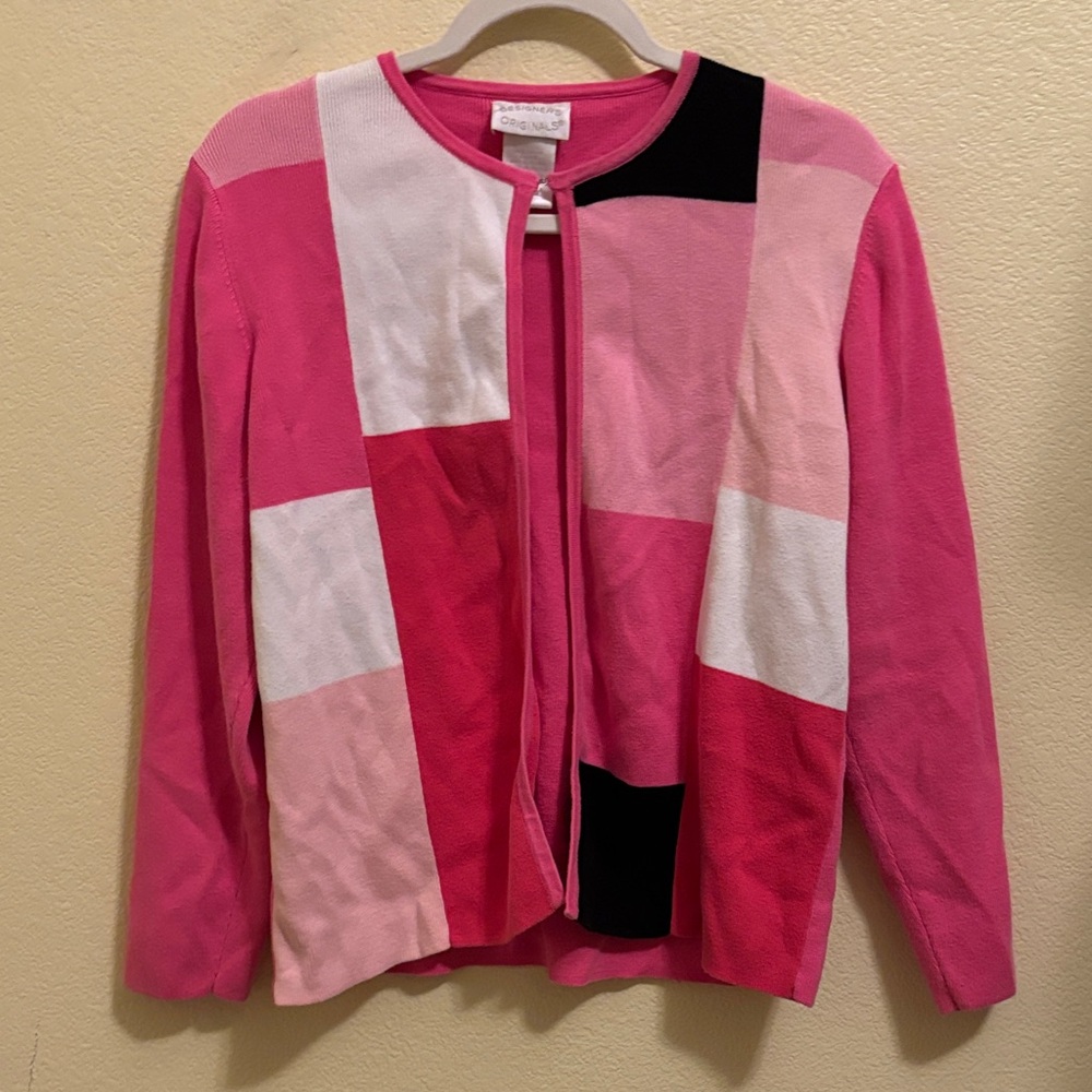 Womens Pink Squared Cardigan